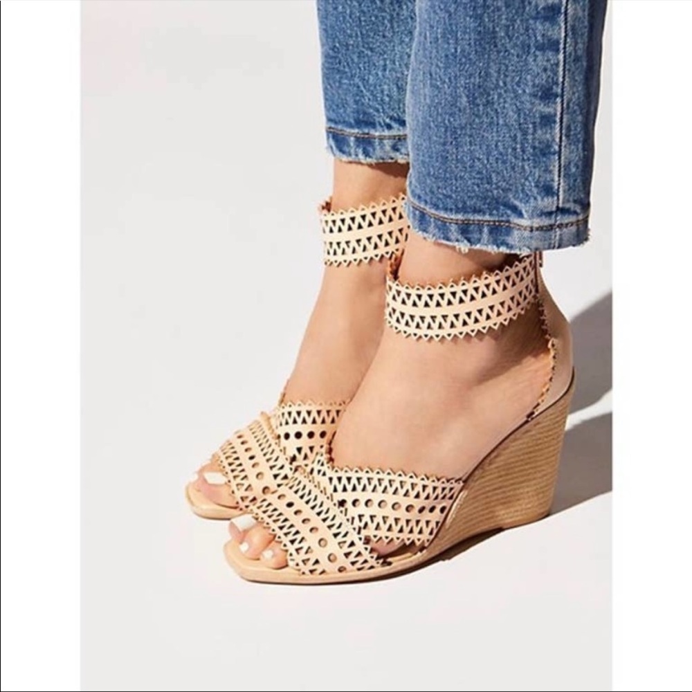 Jeffrey Campbell nude wedges, size 8.5